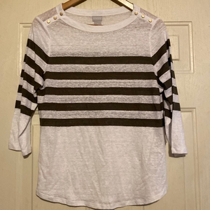 💥Chico’s Striped Linen top‎